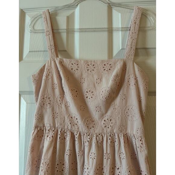 Slate & Willow Tiered Maxi Dress Pink Green Colorblock Sleeveless Size 6 - Picture 6 of 7